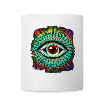 Oeil Psychédélique - Mug blanc - blanc - Devant