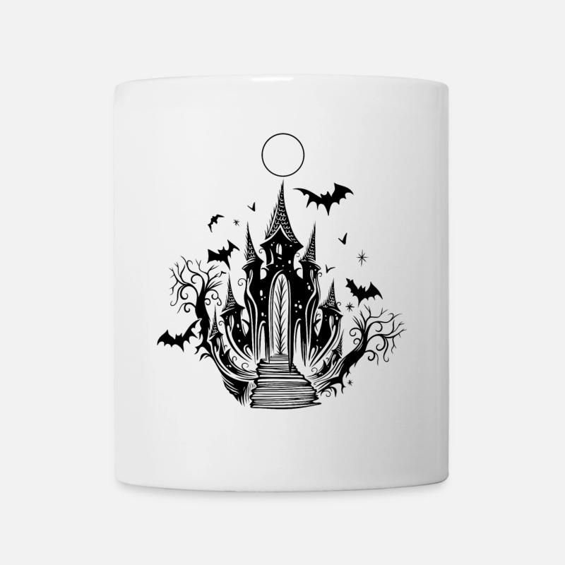 Vampir Schloss Fledermaus Halloween - Tasse - Weiß