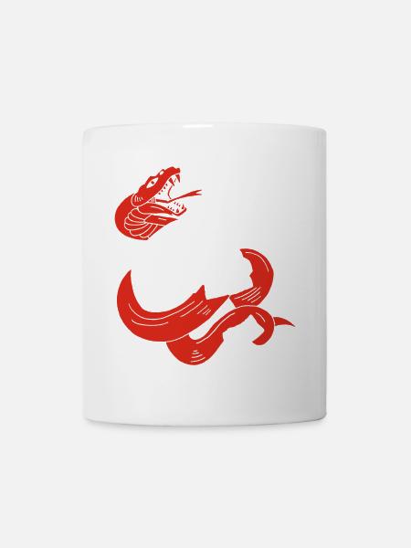Le crâne et le serpent rouge - Mug blanc - blanc