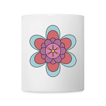 Cute Funky Hippie Boho Flower - Mug - white - Front