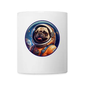Pug in Space Mission Patch Dogs Astronaut - Mug - white - Front