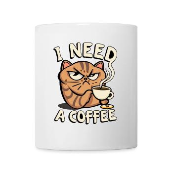 Angry cat that needs its coffee - Mug - white - Front