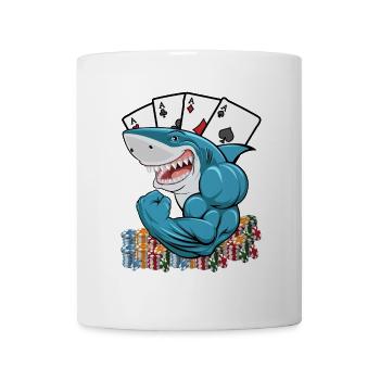 Joueur de poker agressif Shark - Mug blanc - blanc - Devant