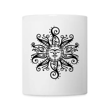 Sonne Tribal Mehndi Mandala - Tasse - Weiß - Vorne