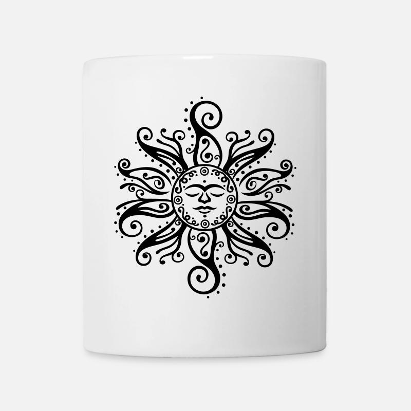 Soleil Tribal Mehndi Mandala - Mug blanc - blanc
