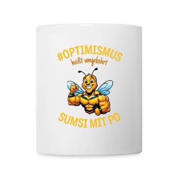 Optimimus Bienenkraft Shirt - Tasse - Weiß - Vorne