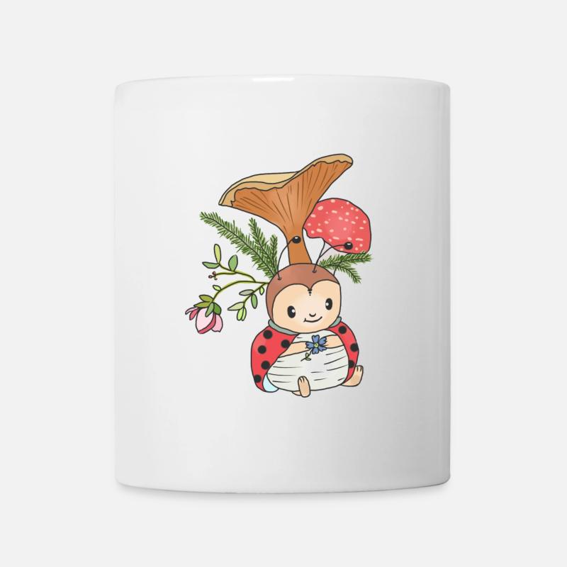 Marienkäfer unterm Pilz - Tasse - Weiß