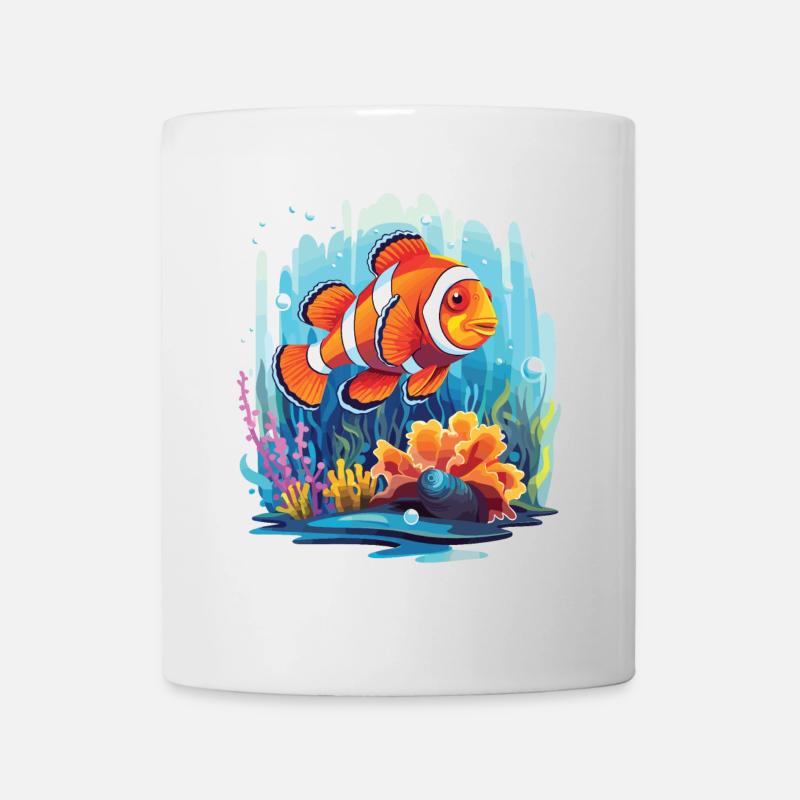 Poisson clown dans un récif corallien - Mug blanc - blanc