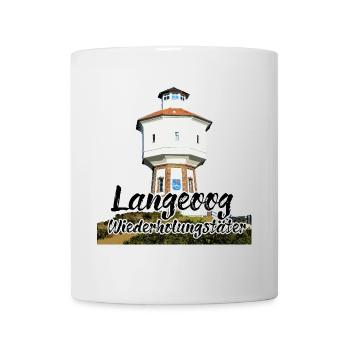 Langeoog Leuchtturm Insel - Tasse - Weiß - Vorne