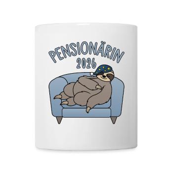  Pensionärin 2026 - Faultier Couch - Tasse - Weiß - Vorne