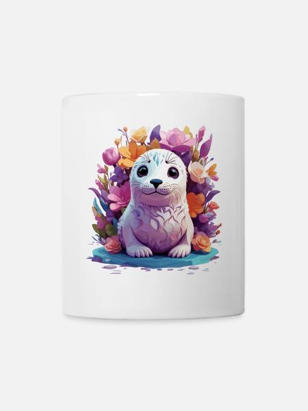 Süßer Seehund - Tasse - Weiß