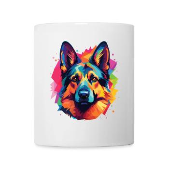 German Shepherd breed dog pop art style - Mug - white - Front
