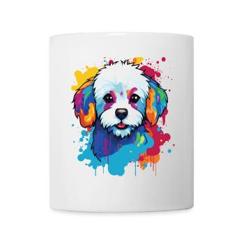 A dog portrait of the Bichon pop art breed - Mug - white - Front