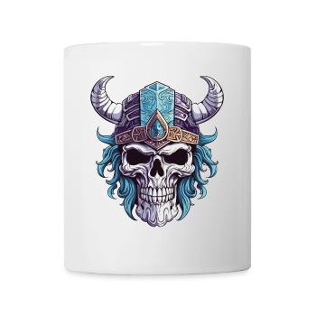 Skull with a Viking helmet - Mug - white - Front