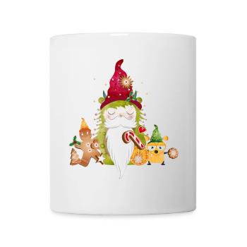 Cute Gnome Monster with Gingerbread for Christmas - Mug - white - Front