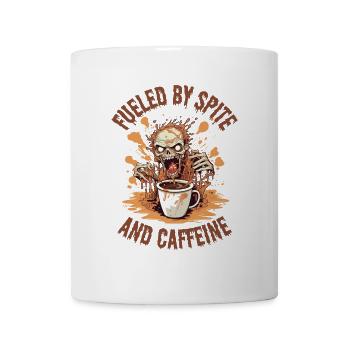 Angetrieben von Trotz und Koffein - Tasse - Weiß - Vorne