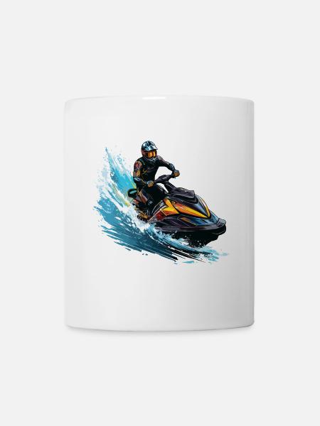 Jetski fahren auf den Wellen - Tasse - Weiß