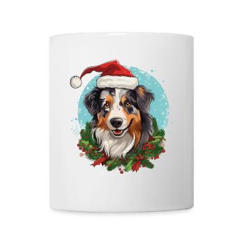 Australian Shepherd in Weihnachtsstimmung - Tasse - Weiß - Vorne