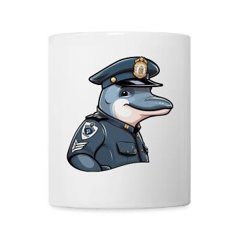 Police des dauphins - Mug blanc - blanc - Devant