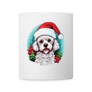 Bichon Dog Celebrating Christmas - Mug - white - Front