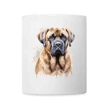 Chien de race Mastiff anglais style aquarelle - Mug blanc - blanc - Devant