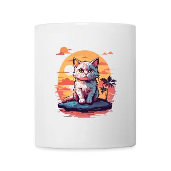 Cute little cat by the sea - Mug - white - Front