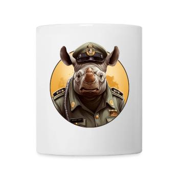 Police des rhinocéros - Mug blanc - blanc - Devant