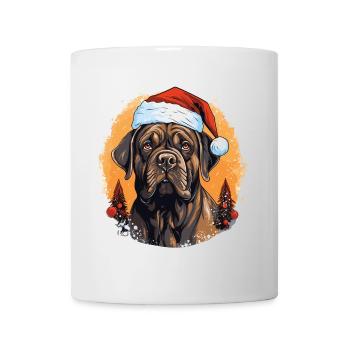 A Mastiff Dog Celebrates Christmas - Mug - white - Front