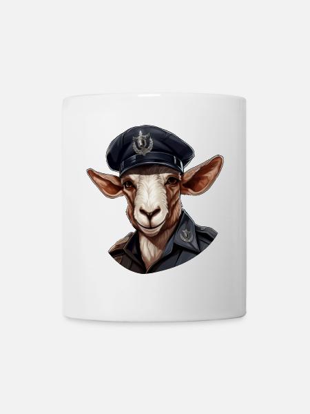 Ziegen Polizei - Tasse - Weiß