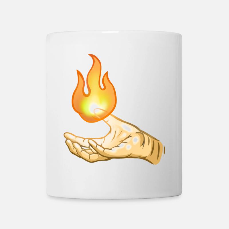 Flamme über der Hand - Tasse - Weiß