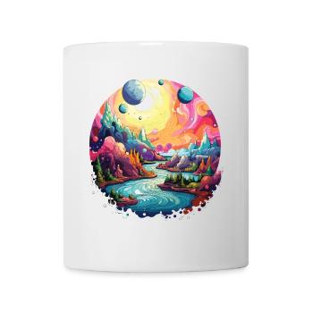Colorful landscape with psychedelic 90s style - Mug - white - Front
