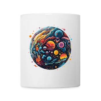Bunte Planeten mit psychedelischem Stil - Tasse - Weiß - Vorne