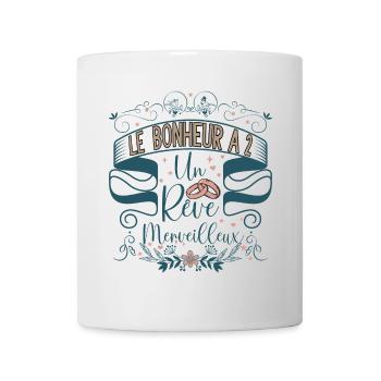 Le bonheur à 2 un rêve merveilleux Mariage Couple - Mug blanc - blanc - Devant