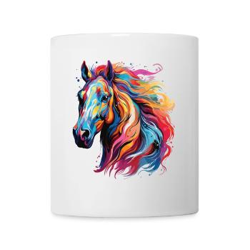 Colorful horse portrait pop art style - Mug - white - Front