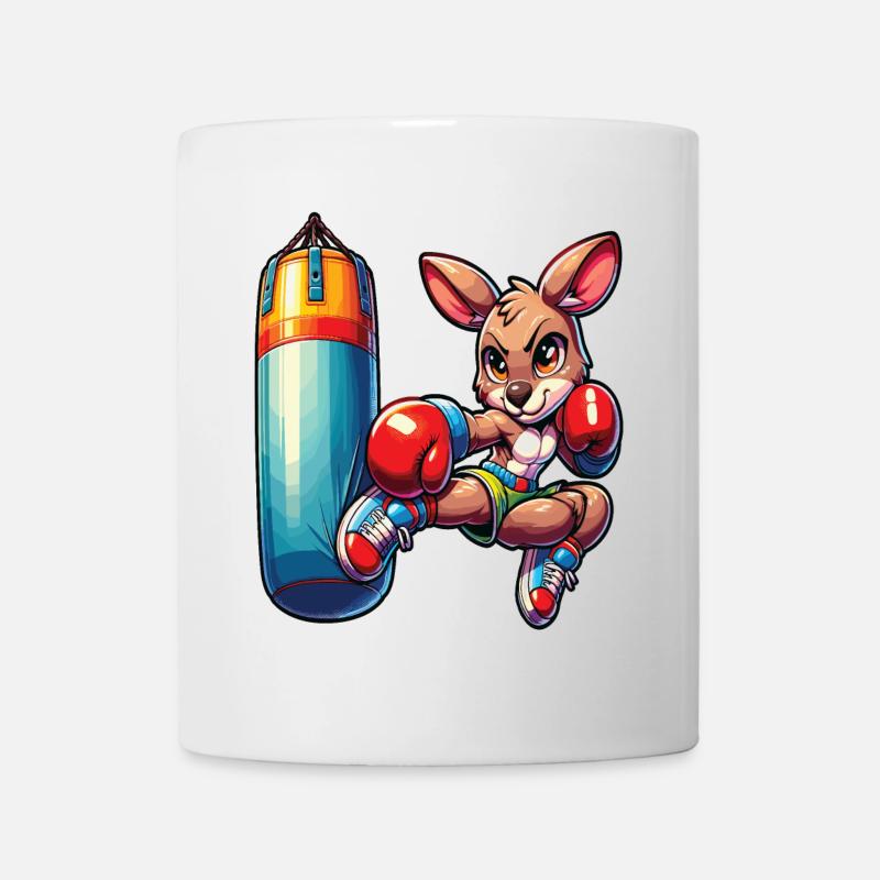 Ein niedliches Box-Känguru im Manga-Stil - Tasse - Weiß