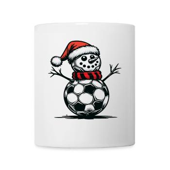 Snowman with Christmas Soccer Balls - Mug - white - Front