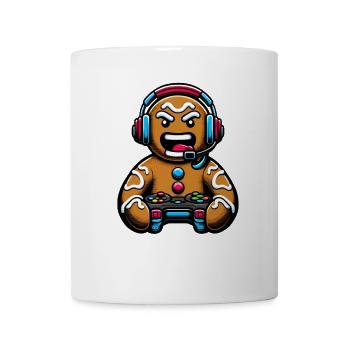 Angry Gingerbread Gamer Christmas Look - Mug - white - Front