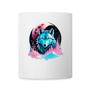 Wolf und Mond - Tasse - Weiß - Vorne