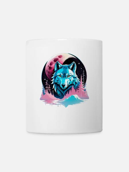 Loup et Lune - Mug blanc - blanc