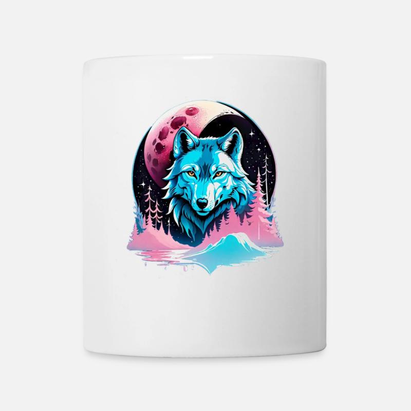 Loup et Lune - Mug blanc - blanc