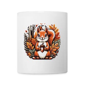 Kawaii-Eichhörnchen in einem Herbstwald - Tasse - Weiß - Vorne