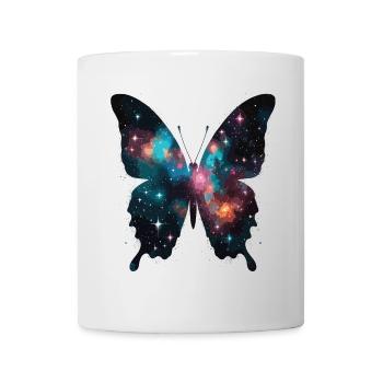 Schmetterlingssilhouette mit Galaxie-Inklusion - Tasse - Weiß - Vorne