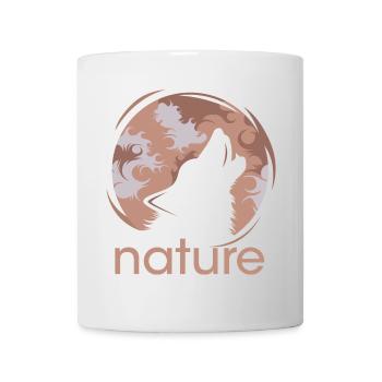 nature wolf moon icon icon illustration forest logo - Mug - white - Front