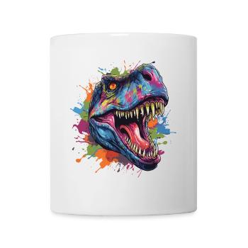 Tête de dinosaure t-rex avec un style graffiti - Mug blanc - blanc - Devant