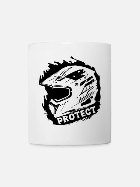 Protect - Schutzhelm [Schwarz] - Tasse - Weiß