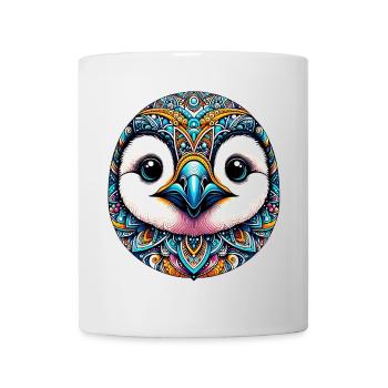 Pingouin décoré de Mandalas - Mug blanc - blanc - Devant