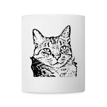 Katze Tigerkatze Katzenshirt Geschenk - Tasse - Weiß - Vorne