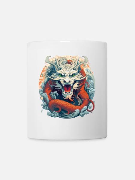 Design d'un dragon chinois - Mug blanc - blanc