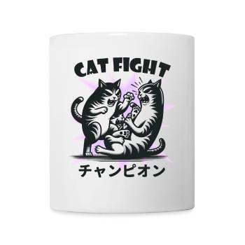 Chat Combat Japonais Drôles d’animaux - Mug blanc - blanc - Devant