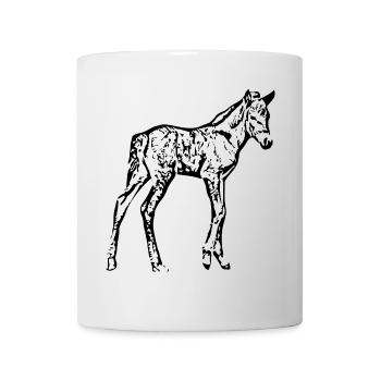 Pferde T-shirt Geschenk Reiter  - Tasse - Weiß - Vorne